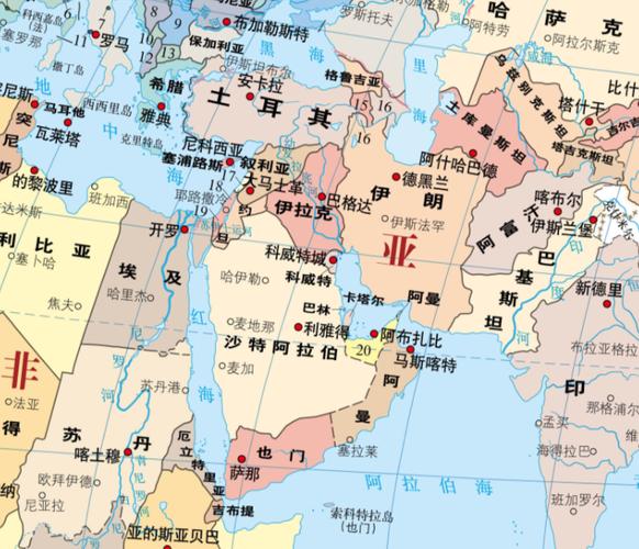 中东地图,揭示丰富历史、地理与文化的交织,中东地图,揭示历史、地理与文化的交织奥秘