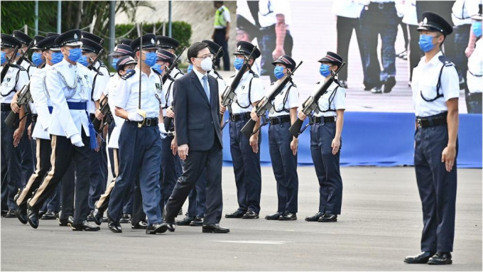 香港警队参加阅兵，展示力量与荣耀，香港警队阅兵，力量与荣耀的展示