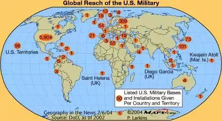 美国军事基地分布图，揭示全球军事力量的地理布局与战略意图，全球视角下的美国军事基地分布图，揭示战略力量的地理布局与战略意图